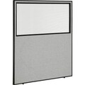 Global Equipment Interion® Office Partition Panel with Partial Window, 60-1/4"W x 72"H, Gray 694665WGY